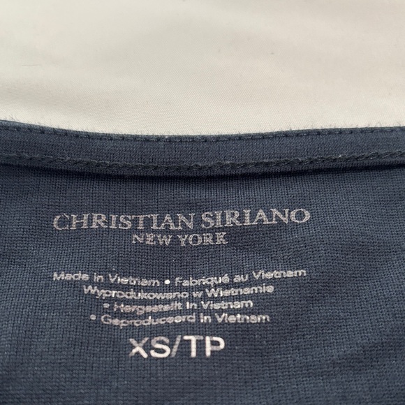 Christian Siriano Midnight Blue Top with Button Accents - Picture 4 of 5